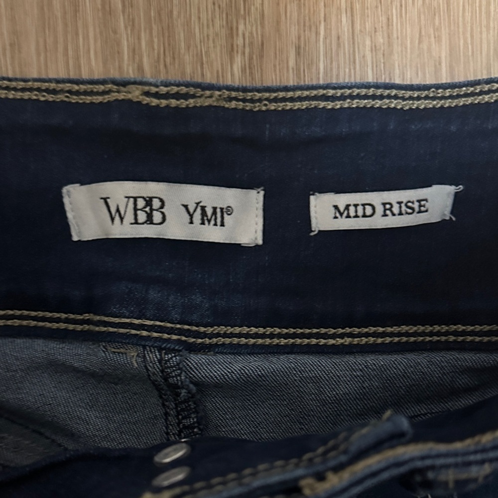 YMI Women's High Rise Dark Blue Jeans - Picture 2 of 3